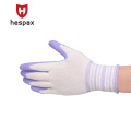 Gants de travail violet blancs en mousse de latex antidérapante